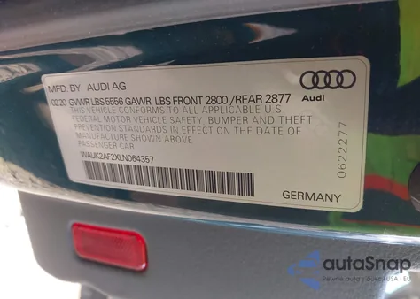 2020 Audi A6 Premium 55 Tfsi Quattro S Tronic из США, поврежденный, VIN WAUK2AF2XLN064357